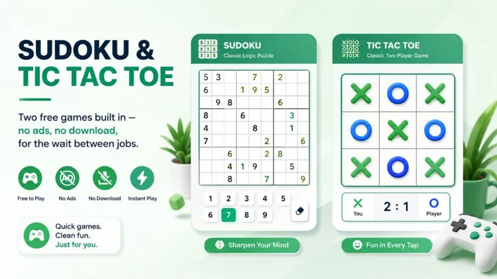 Sudoku & Tic Tac Toe screen